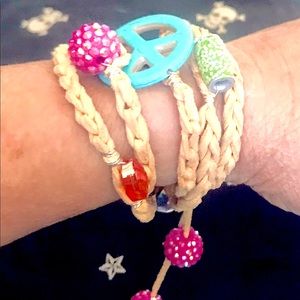 Suede GEMWRAP Handmade Beaded Braided Embellished Boho One of a Kind Accessory